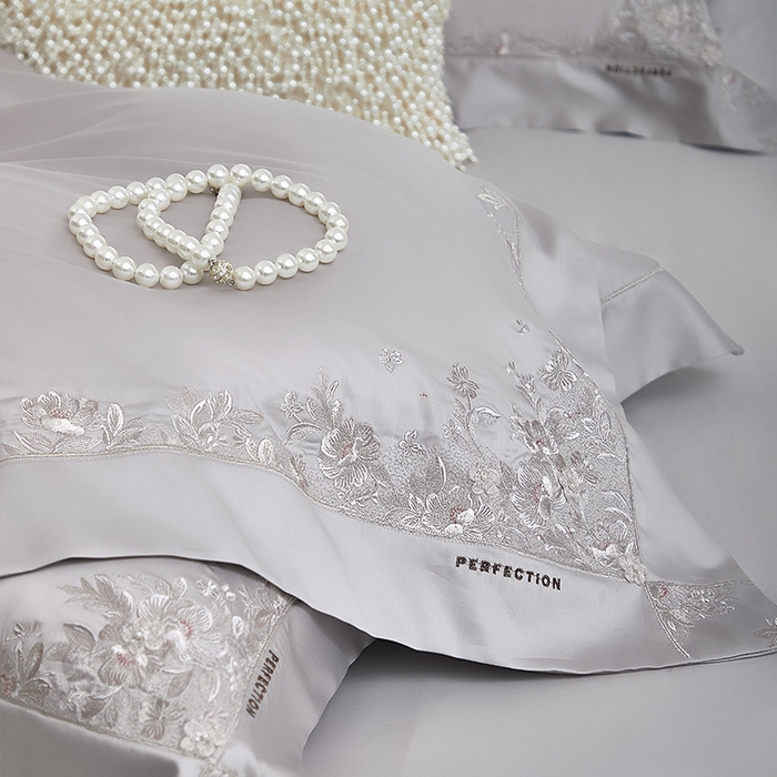 91家纺网 家纺一手货源 找家纺 诗黛尔 2026春夏新品 艾能棉刺绣 嘉伯丽尔系列 嘉伯丽尔-漫漫灰