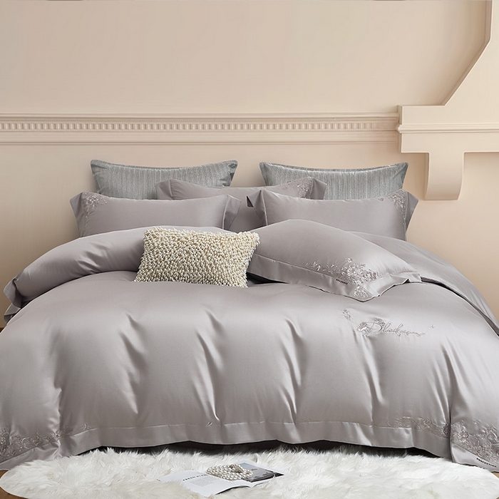 91家纺网 家纺一手货源 找家纺 诗黛尔 2026春夏新品 艾能棉刺绣 嘉伯丽尔系列 嘉伯丽尔-漫漫灰