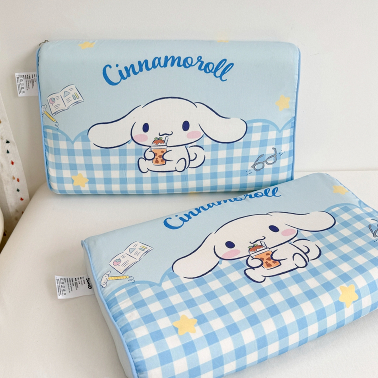 91家纺网 家纺一手货源 找家纺 花满路 2026新款卡通儿童三丽鸥枕头枕芯 蓝格大耳狗