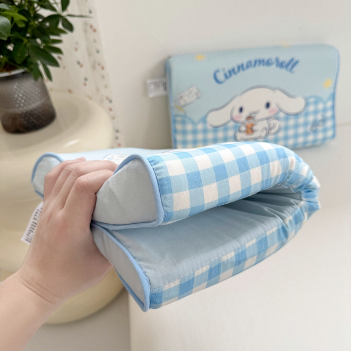 91家纺网 家纺一手货源 找家纺 花满路 2026新款卡通儿童三丽鸥枕头枕芯 蓝格大耳狗