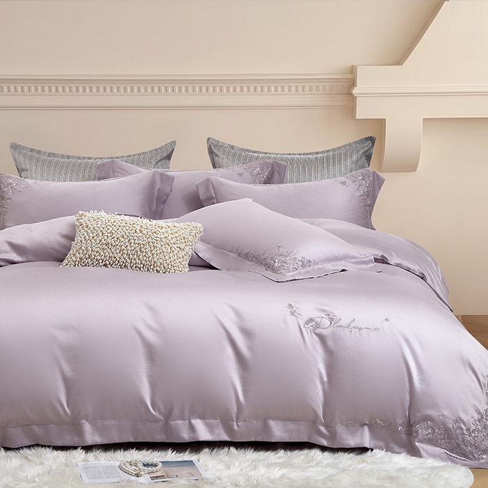 91家纺网 家纺一手货源 找家纺 诗黛尔 2026春夏新品 艾能棉刺绣 嘉伯丽尔系列 嘉伯丽尔-茉莉紫