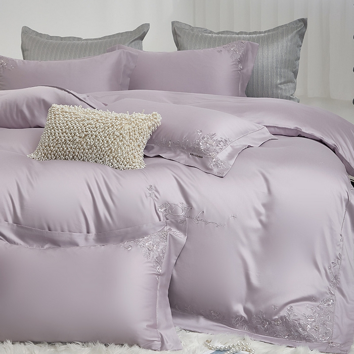 91家纺网 家纺一手货源 找家纺 诗黛尔 2026春夏新品 艾能棉刺绣 嘉伯丽尔系列 嘉伯丽尔-茉莉紫