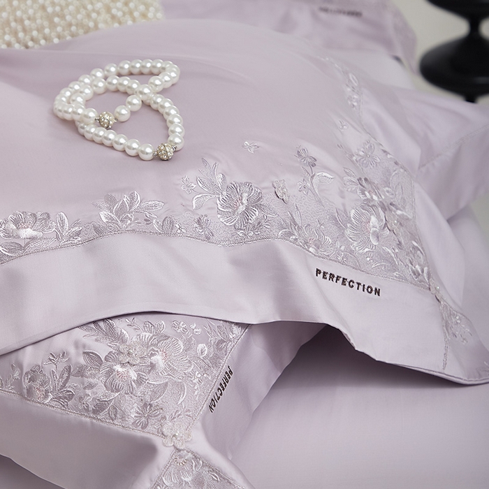 91家纺网 家纺一手货源 找家纺 诗黛尔 2026春夏新品 艾能棉刺绣 嘉伯丽尔系列 嘉伯丽尔-茉莉紫