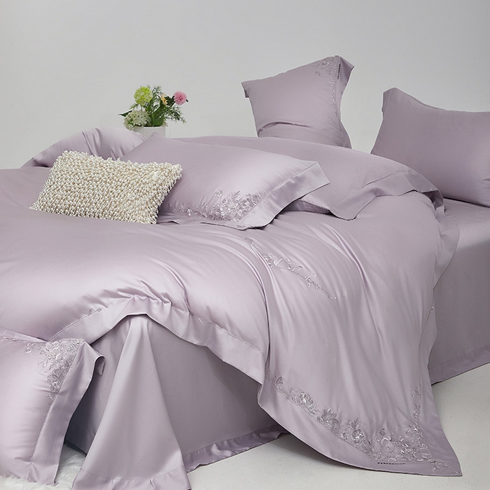 91家纺网 家纺一手货源 找家纺 诗黛尔 2026春夏新品 艾能棉刺绣 嘉伯丽尔系列 嘉伯丽尔-茉莉紫