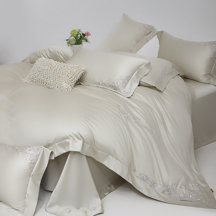 91家纺网 家纺一手货源 找家纺 诗黛尔 2026春夏新品 艾能棉刺绣 嘉伯丽尔系列 嘉伯丽尔-青柠绿