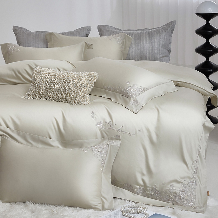 91家纺网 家纺一手货源 找家纺 诗黛尔 2026春夏新品 艾能棉刺绣 嘉伯丽尔系列 嘉伯丽尔-青柠绿