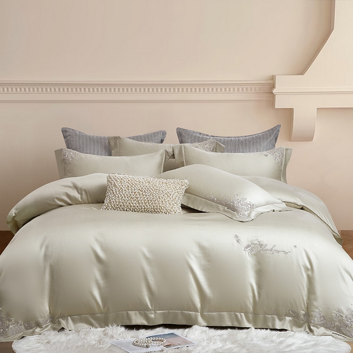 91家纺网 家纺一手货源 找家纺 诗黛尔 2026春夏新品 艾能棉刺绣 嘉伯丽尔系列 嘉伯丽尔-青柠绿