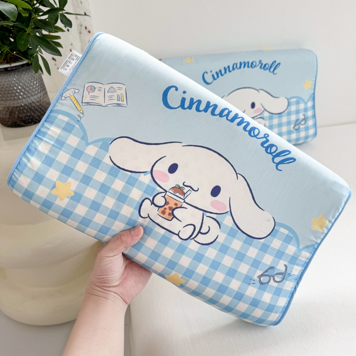 91家纺网 家纺一手货源 找家纺 花满路 2026新款卡通儿童三丽鸥枕头枕芯 蓝格大耳狗