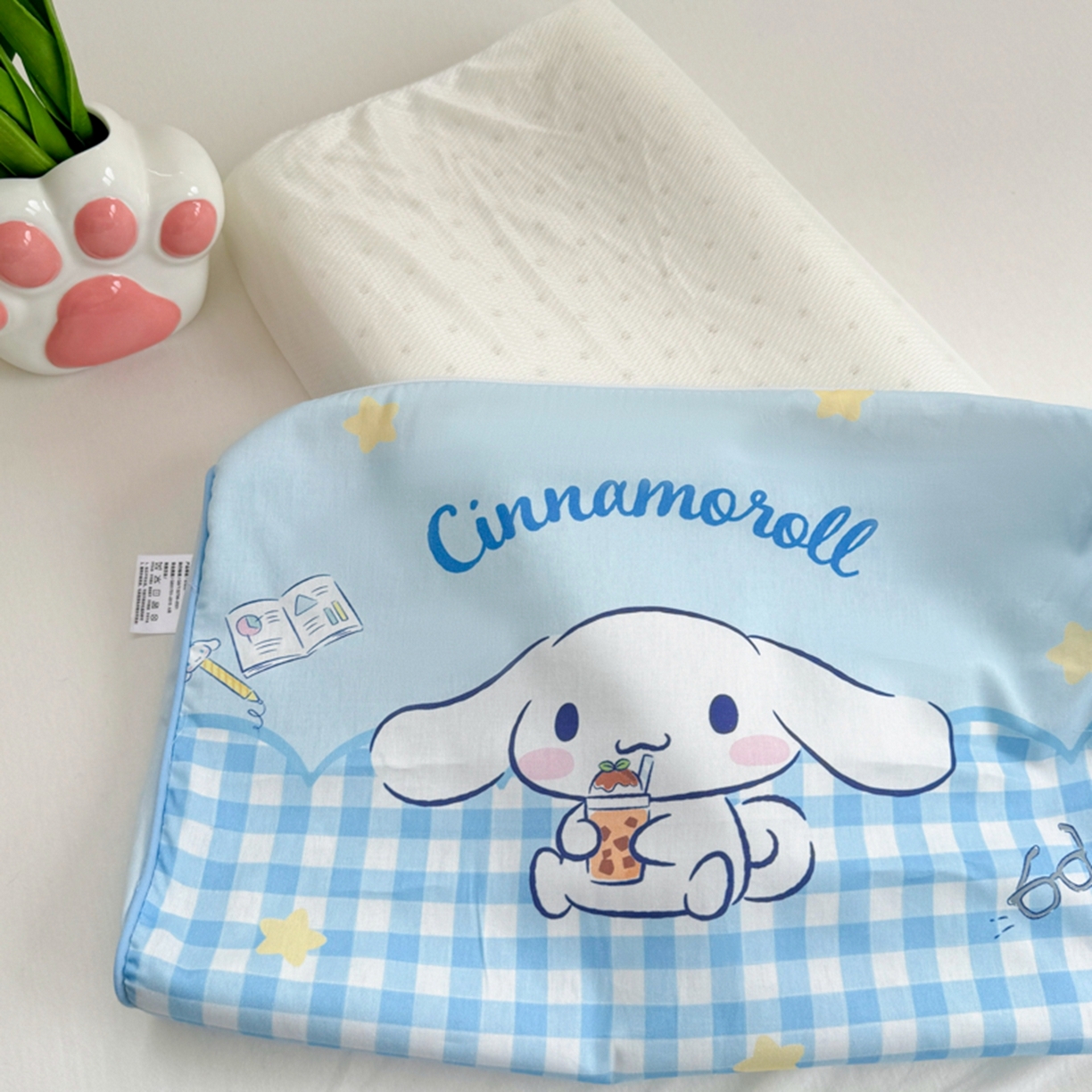 91家纺网 家纺一手货源 找家纺 花满路 2026新款卡通儿童三丽鸥枕头枕芯 蓝格大耳狗