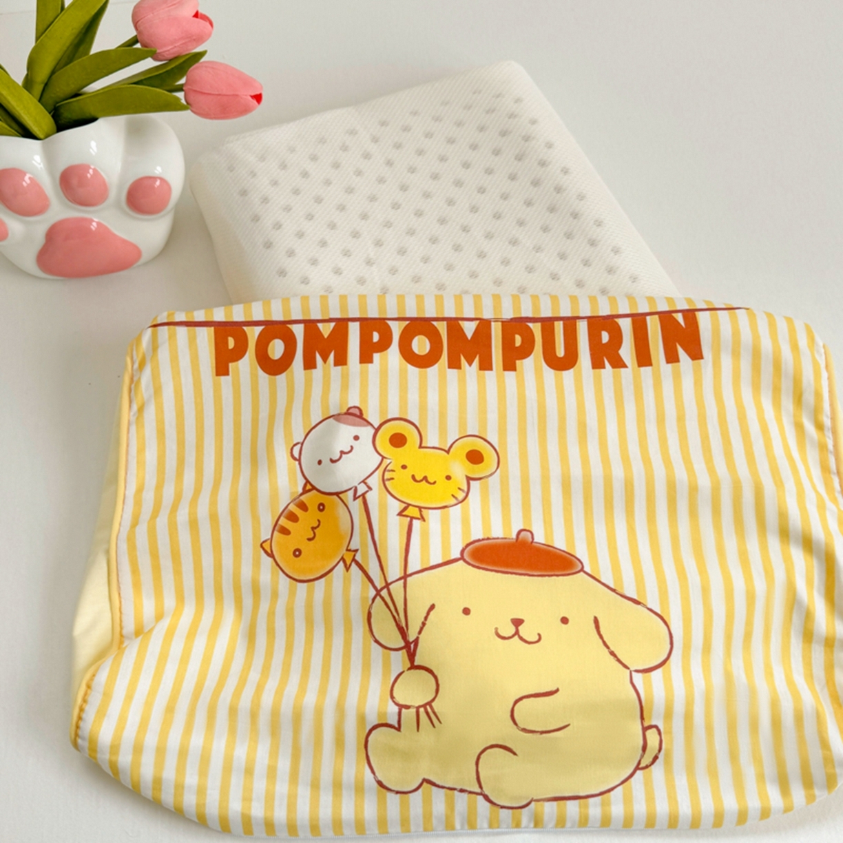 91家纺网 家纺一手货源 找家纺 花满路 2026新款卡通儿童三丽鸥枕头枕芯 奶黄布丁狗