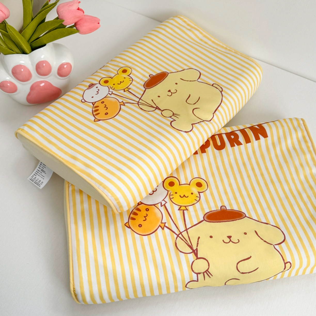 91家纺网 家纺一手货源 找家纺 花满路 2026新款卡通儿童三丽鸥枕头枕芯 奶黄布丁狗