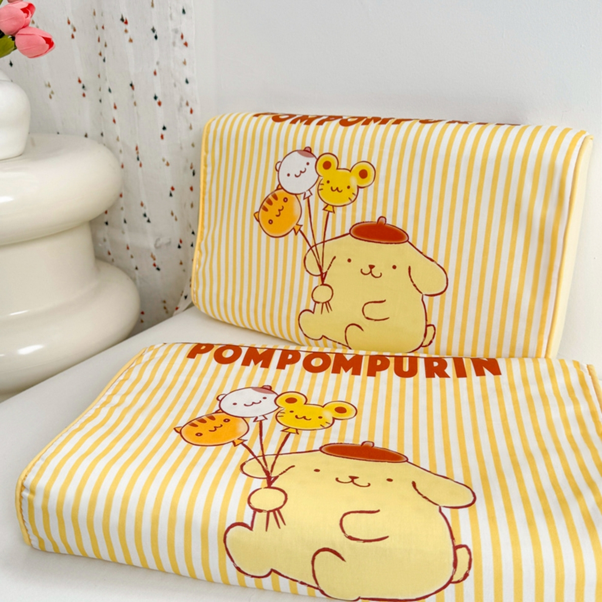 91家纺网 家纺一手货源 找家纺 花满路 2026新款卡通儿童三丽鸥枕头枕芯 奶黄布丁狗