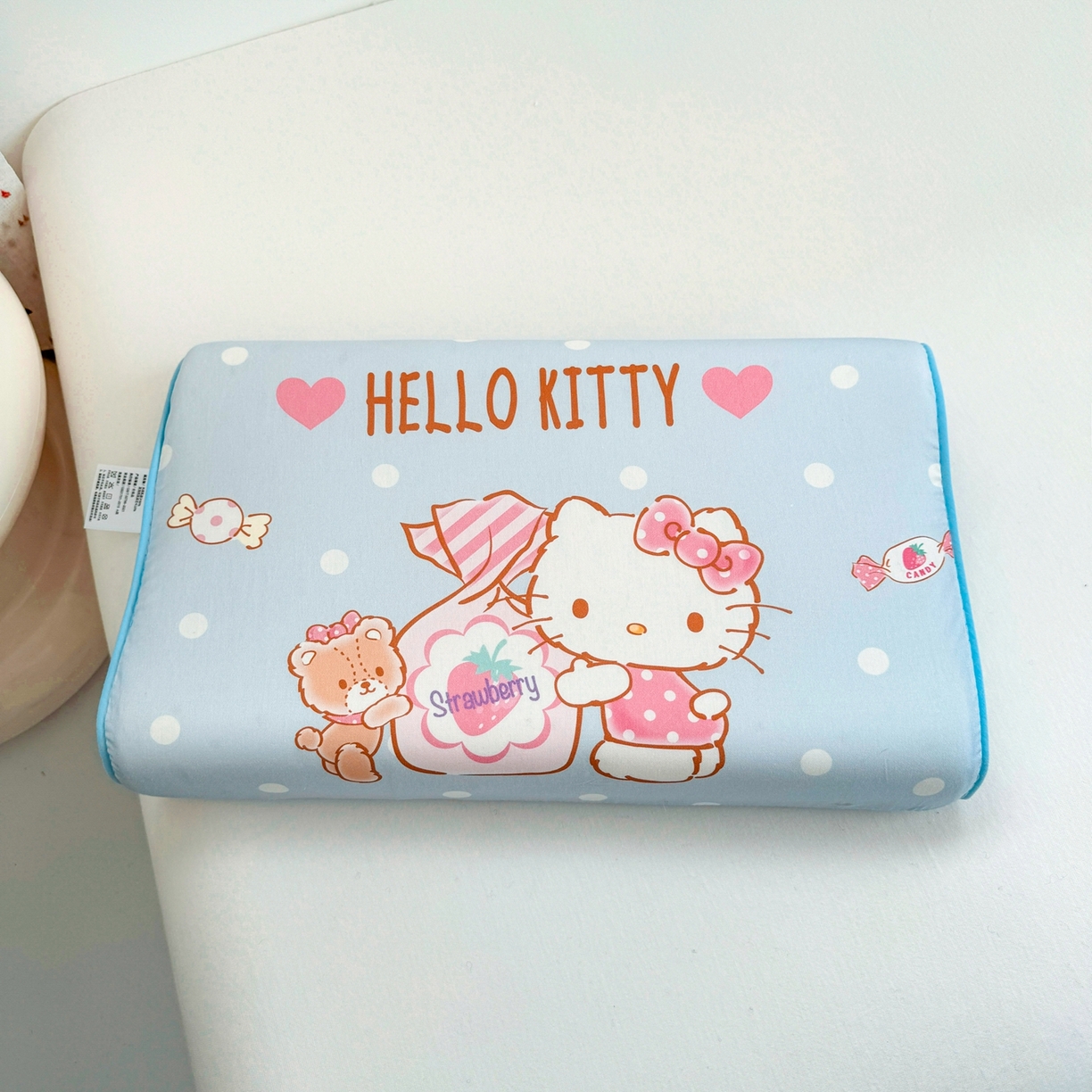 91家纺网 家纺一手货源 找家纺 花满路 2026新款卡通儿童三丽鸥枕头枕芯 浅蓝kitty