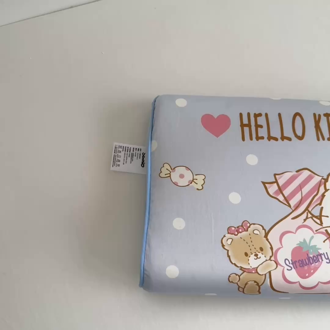 91家纺网 家纺一手货源 找家纺 花满路 2026新款卡通儿童三丽鸥枕头枕芯 浅蓝kitty