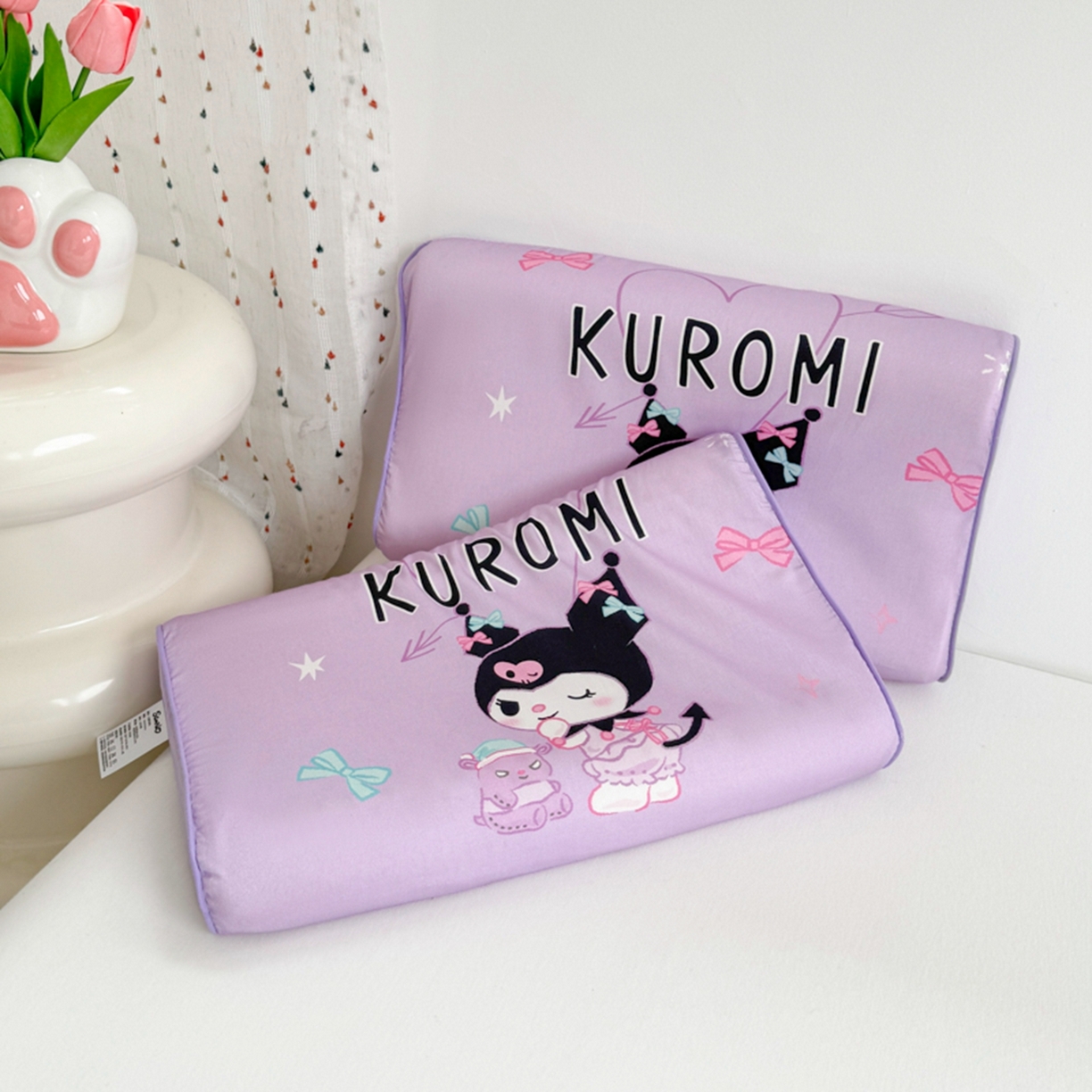 91家纺网 家纺一手货源 找家纺 花满路 2026新款卡通儿童三丽鸥枕头枕芯 紫色库洛米