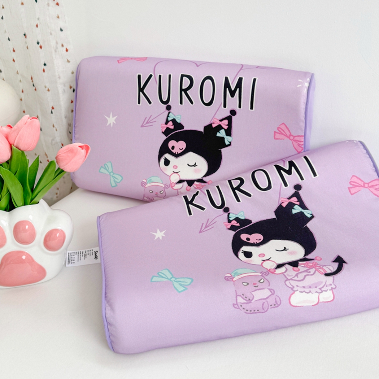 91家纺网 家纺一手货源 找家纺 花满路 2026新款卡通儿童三丽鸥枕头枕芯 紫色库洛米