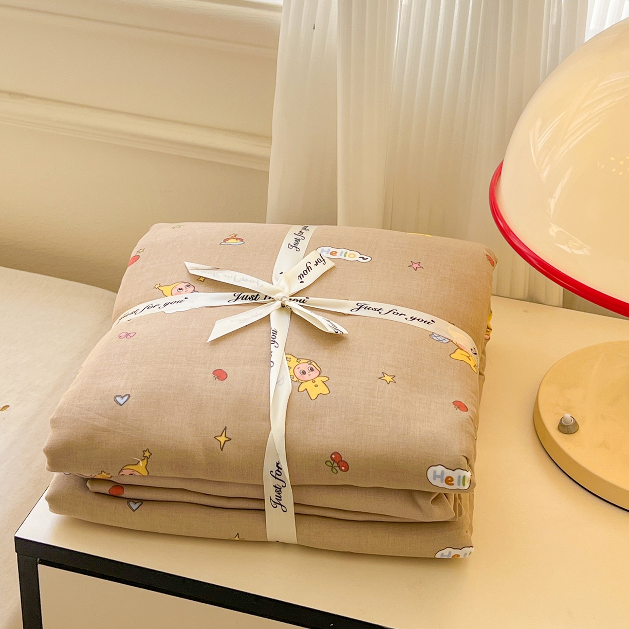 91家纺网 家纺一手货源 找家纺 感遇家纺 2026新款A类全棉有氧双层纱卡通四件套 组合