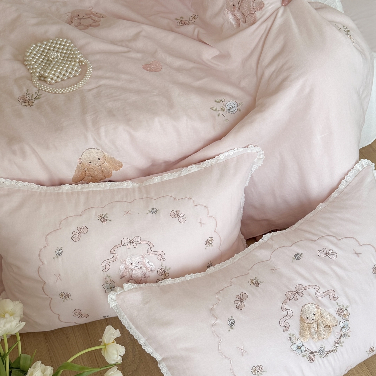 91家纺网 家纺一手货源 找家纺 （总）鹿班家居 2026春夏新款全棉皱皱纱刺绣夏被夏凉被空调被-糯糯奶泡（标准会员-20元）