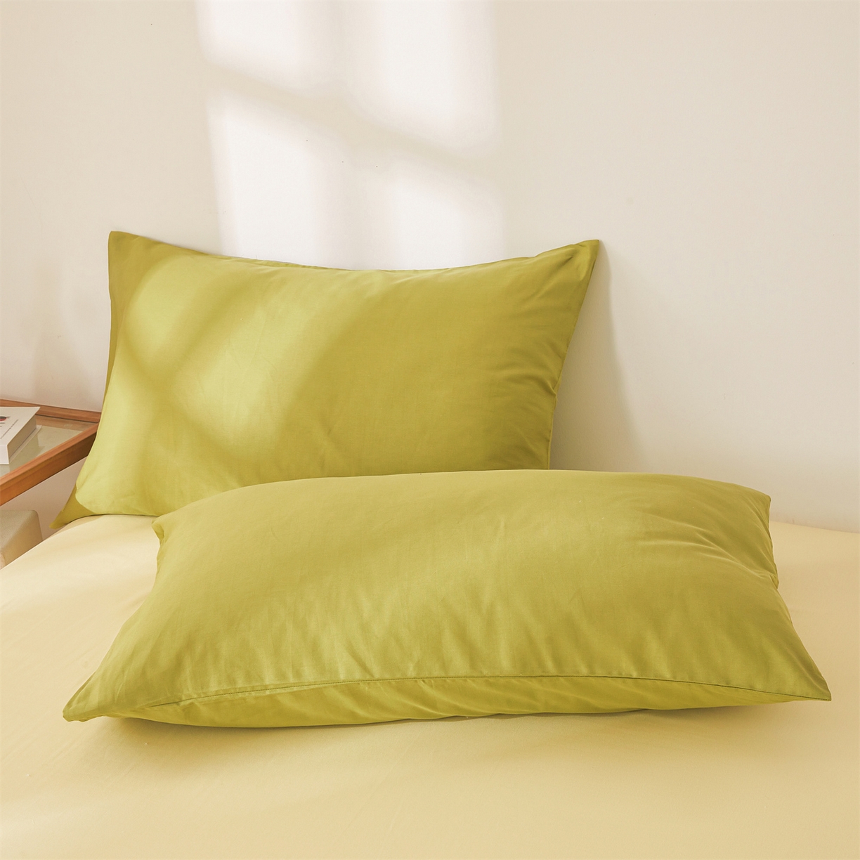 91家纺网 家纺一手货源 找家纺 晓时候 2026新款纯色100%里外全棉新疆棉花被纯棉夏凉被空调被夏被四件套被子被芯 里外全棉-果绿拼黄