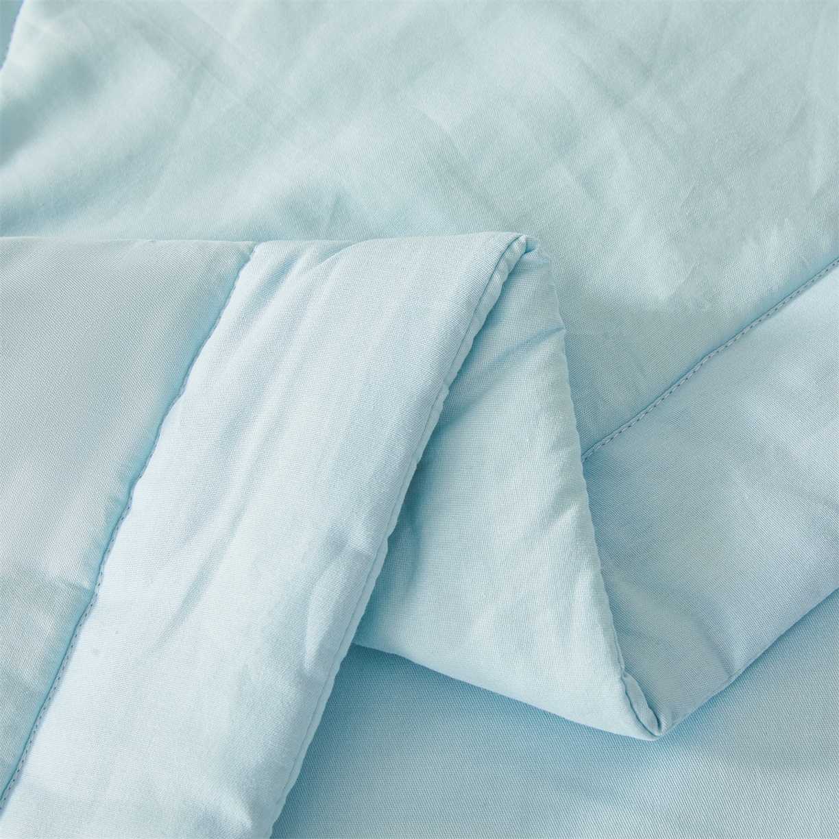 91家纺网 家纺一手货源 找家纺 晓时候 2026新款纯色100%里外全棉新疆棉花被纯棉夏凉被空调被夏被四件套被子被芯 里外全棉-天空蓝