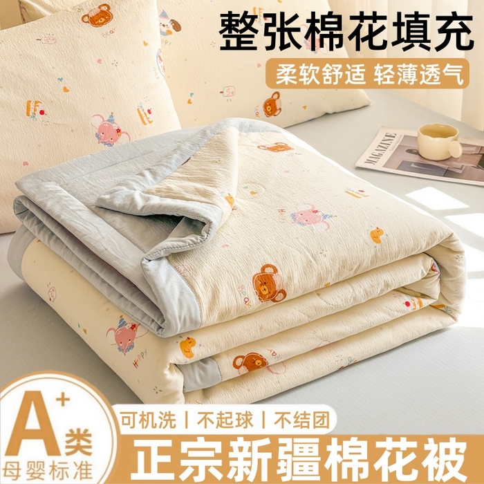 91家纺网 家纺一手货源 找家纺 （总）爱屋及屋 2026春夏新款小清新双层纱宽包边棉花夏被夏凉被空调被