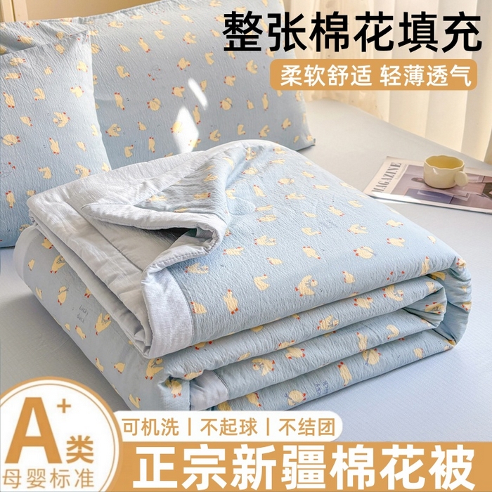 91家纺网 家纺一手货源 找家纺 （总）爱屋及屋 2026春夏新款小清新双层纱宽包边棉花夏被夏凉被空调被
