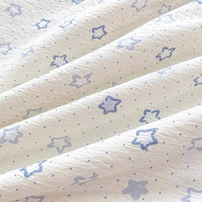 91家纺网 家纺一手货源 找家纺 爱屋及屋 2026春夏新款小清新双层纱宽包边棉花夏被夏凉被空调被 动感星星