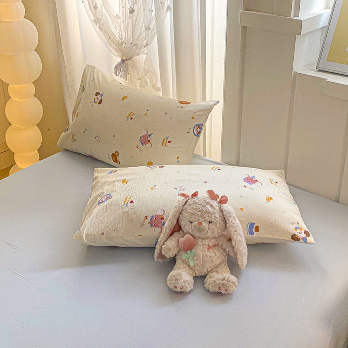 91家纺网 家纺一手货源 找家纺 爱屋及屋 2026春夏新款小清新双层纱宽包边棉花夏被夏凉被空调被 萌宠集