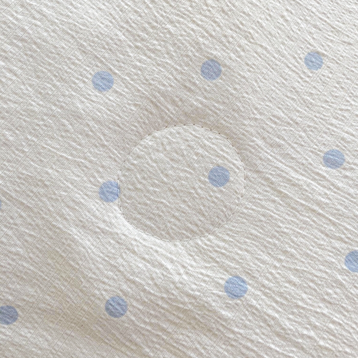 91家纺网 家纺一手货源 找家纺 爱屋及屋 2026春夏新款小清新双层纱宽包边棉花夏被夏凉被空调被 蓝点点