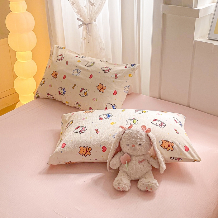 91家纺网 家纺一手货源 找家纺 爱屋及屋 2026春夏新款小清新双层纱宽包边棉花夏被夏凉被空调被 像素KT