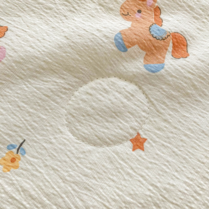 91家纺网 家纺一手货源 找家纺 爱屋及屋 2026春夏新款小清新双层纱宽包边棉花夏被夏凉被空调被 星星小马