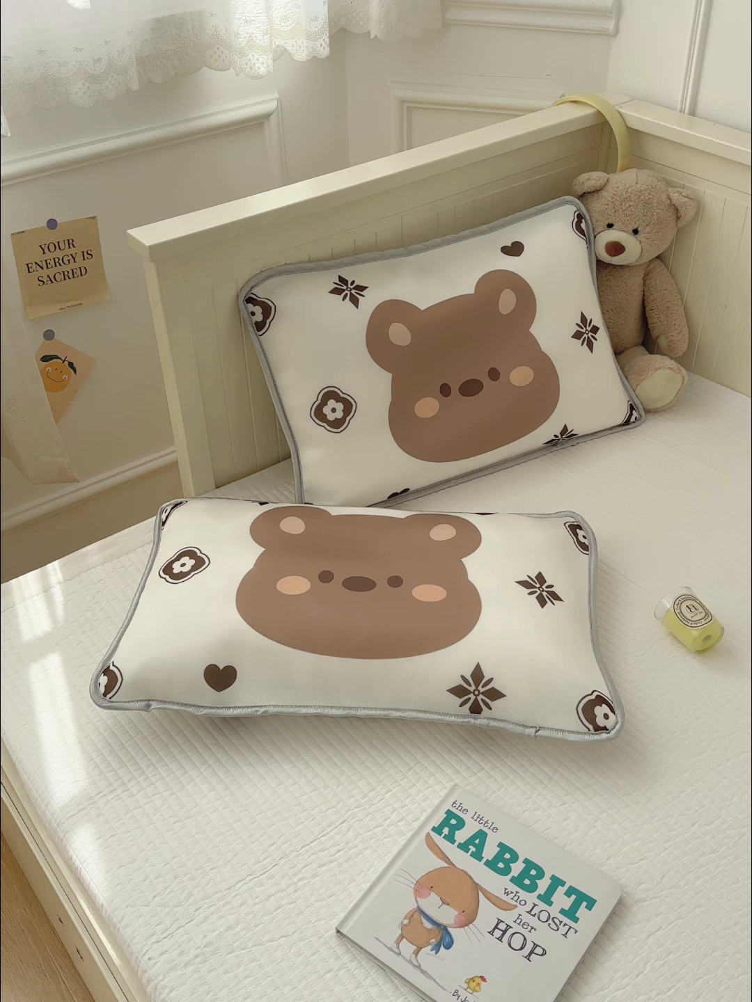 91家纺网 家纺一手货源 找家纺 丽美人家纺 2026新款柔软亲肤儿童冰丝枕套 呼呼熊