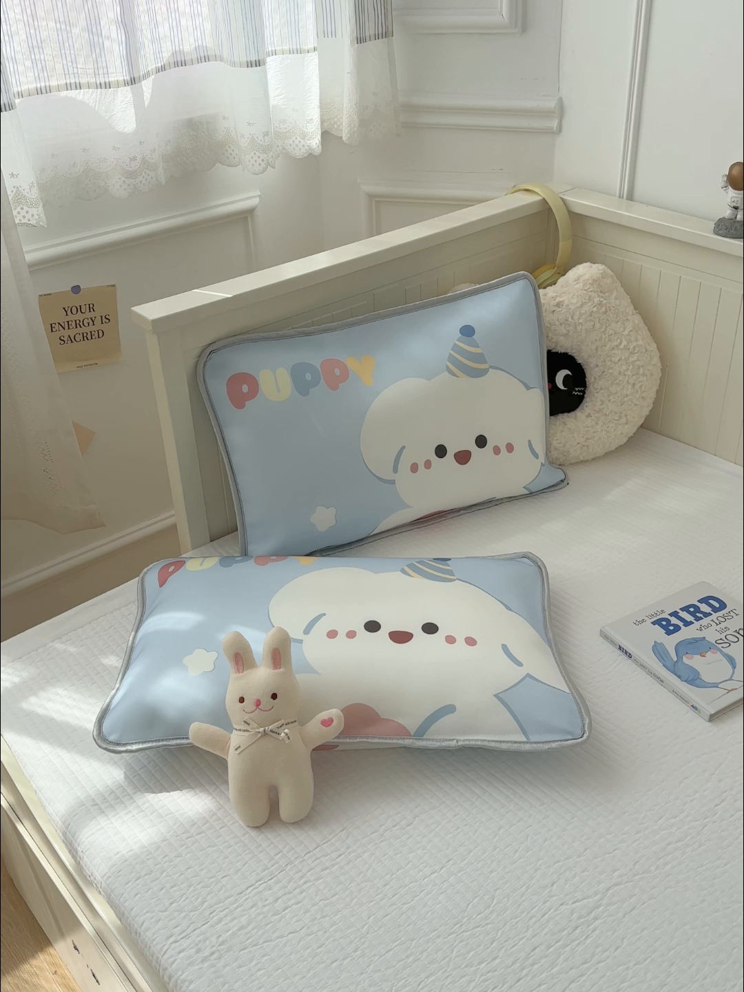 91家纺网 家纺一手货源 找家纺 丽美人家纺 2026新款柔软亲肤儿童冰丝枕套 快乐汪