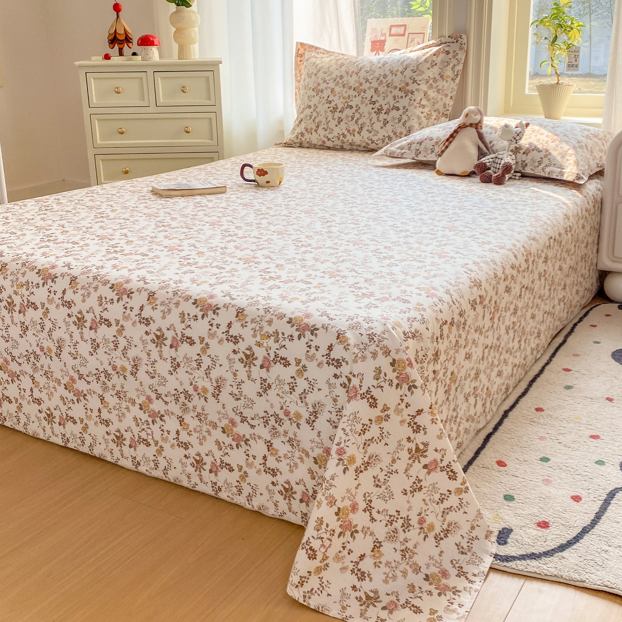 91家纺网 家纺一手货源 找家纺 （总）女子家纺 2026新款全棉纯棉印花花卉款床单单品床单单件