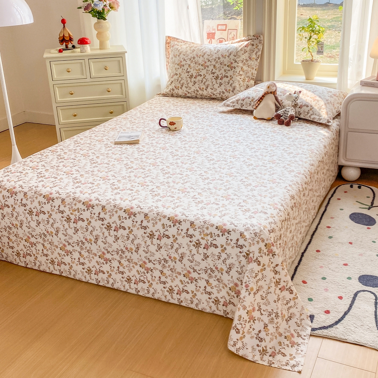 91家纺网 家纺一手货源 找家纺 （总）女子家纺 2026新款全棉纯棉印花花卉款床单单品床单单件