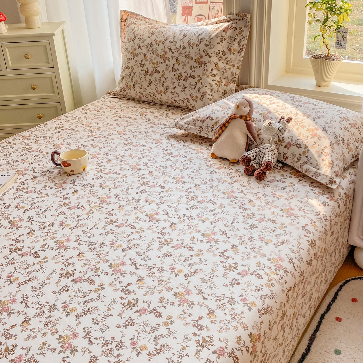 91家纺网 家纺一手货源 找家纺 （总）女子家纺 2026新款全棉纯棉印花花卉款床单单品床单单件