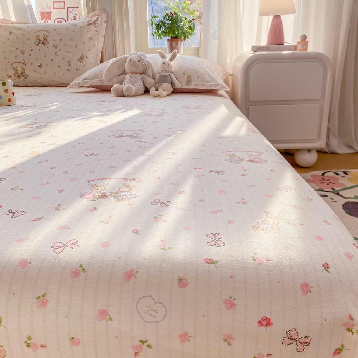 91家纺网 家纺一手货源 找家纺 女子家纺 2026新款全棉纯棉印花花卉款床单单品床单单件 甜蜜纪念日