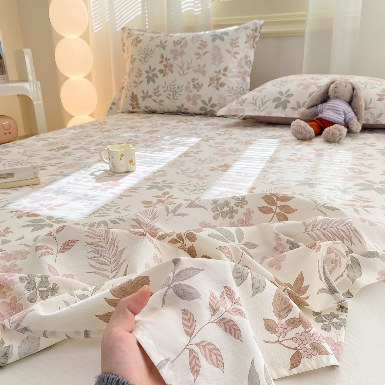 91家纺网 家纺一手货源 找家纺 女子家纺 2026新款全棉纯棉印花花卉款床单单品床单单件 洛克庄园红