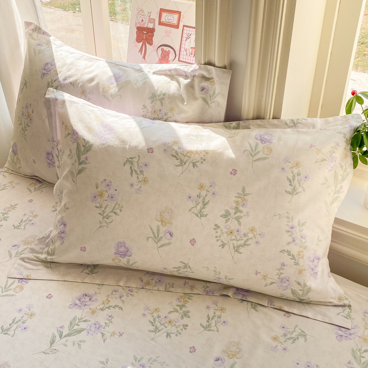 91家纺网 家纺一手货源 找家纺 女子家纺 2026新款全棉纯棉印花花卉款床单单品床单单件 芜晴花紫