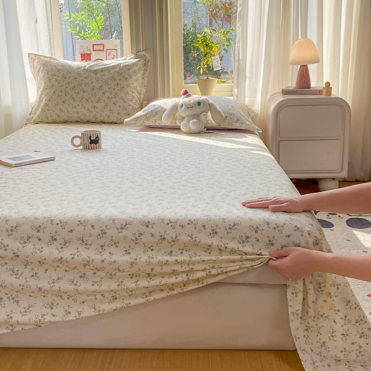 91家纺网 家纺一手货源 找家纺 女子家纺 2026新款全棉纯棉印花花卉款床单单品床单单件 星辰蔷薇