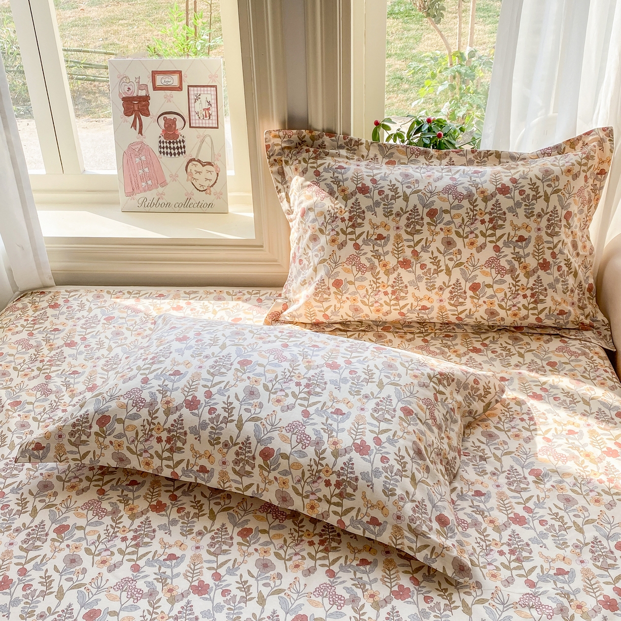 91家纺网 家纺一手货源 找家纺 女子家纺 2026新款全棉纯棉印花花卉款床单单品床单单件 京都花园