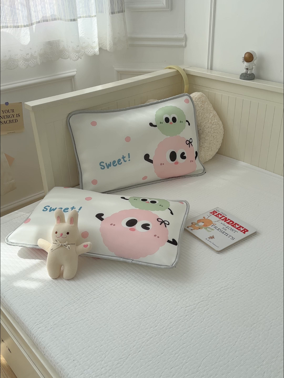 91家纺网 家纺一手货源 找家纺 丽美人家纺 2026新款柔软亲肤儿童冰丝枕套 煤球宝贝