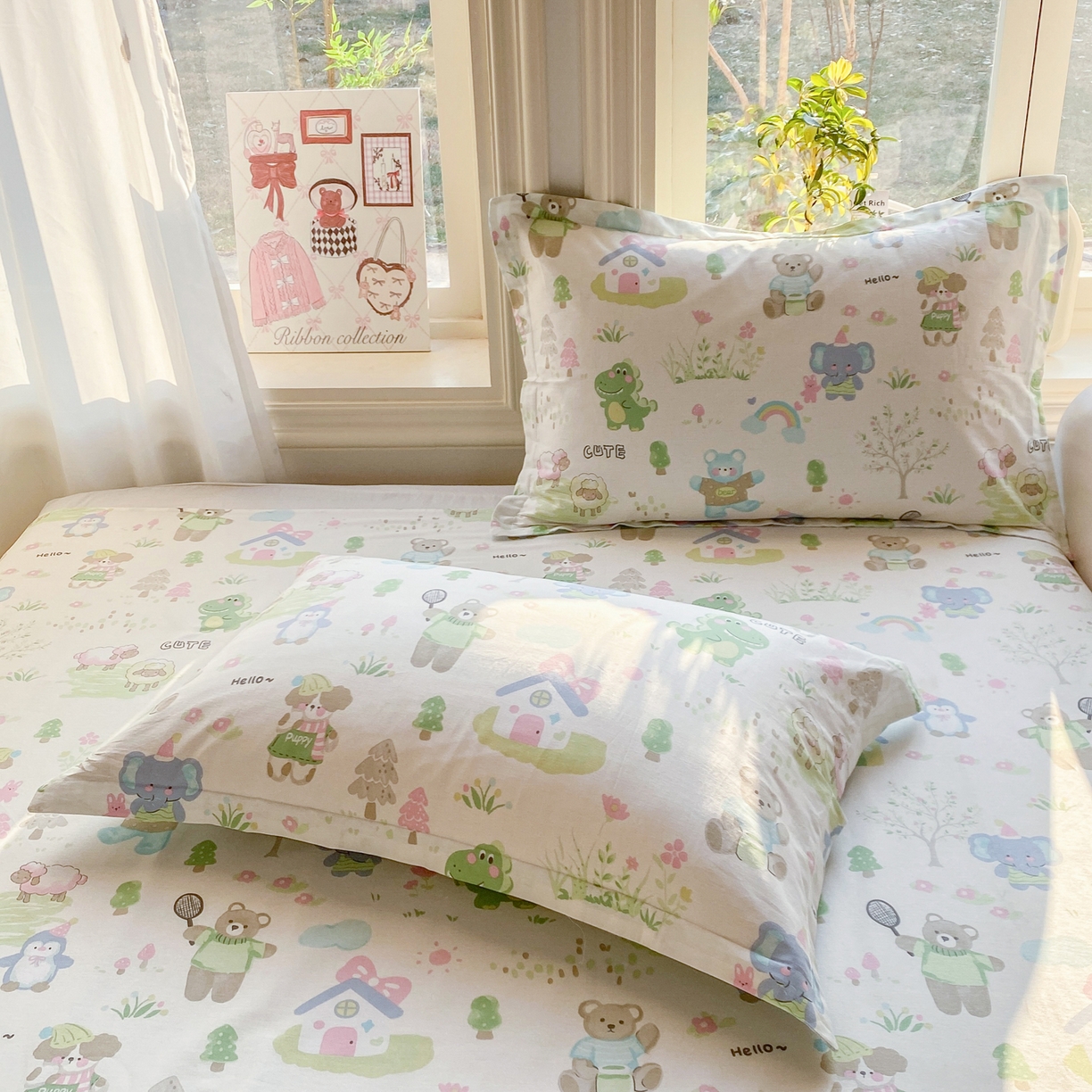 91家纺网 家纺一手货源 找家纺 女子家纺 2026新款全棉纯棉印花花卉款床单单品床单单件 妙趣乐园