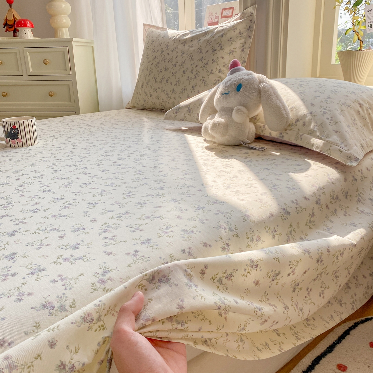 91家纺网 家纺一手货源 找家纺 女子家纺 2026新款全棉纯棉印花花卉款床单单品床单单件 星辰蔷薇