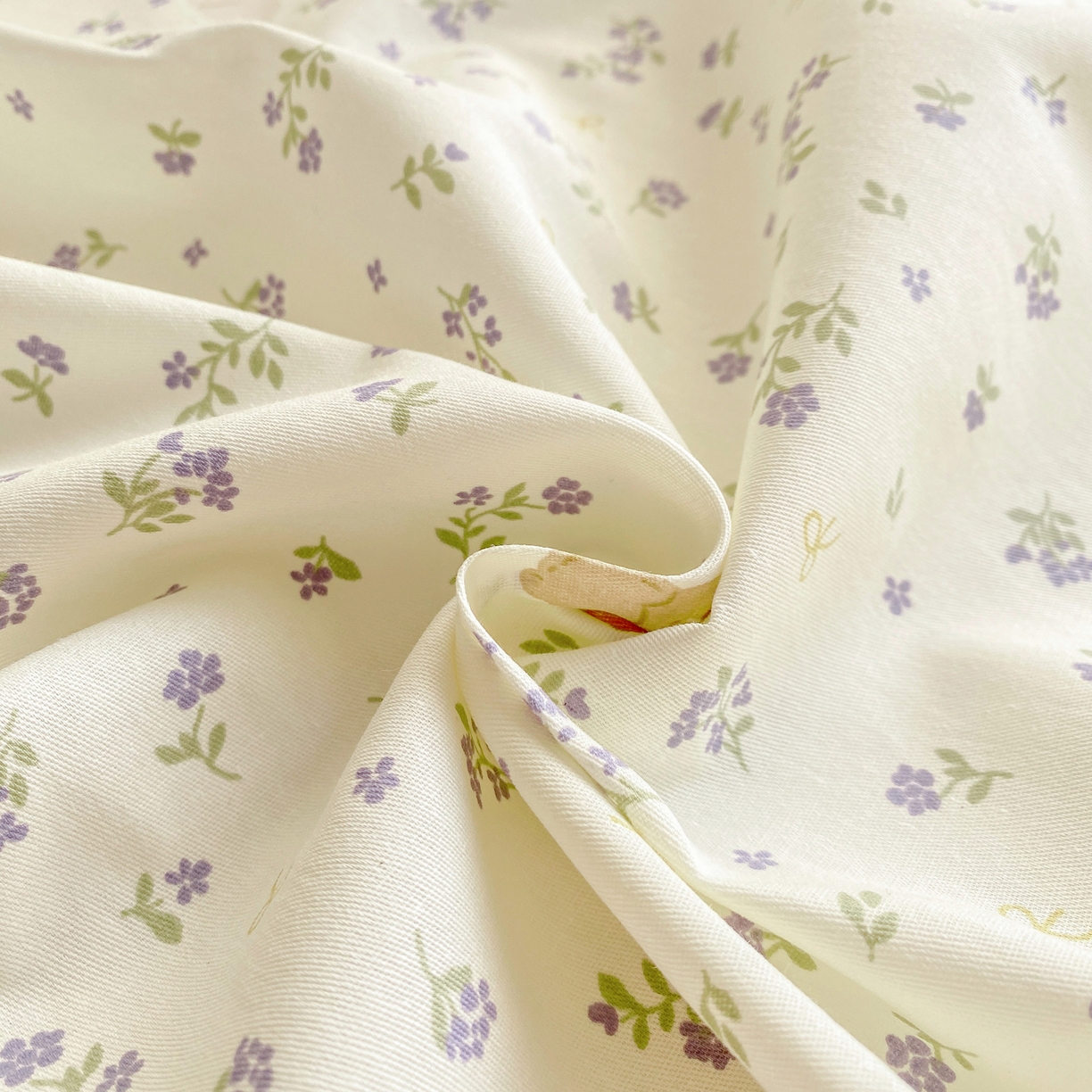 91家纺网 家纺一手货源 找家纺 女子家纺 2026新款全棉纯棉印花花卉款床单单品床单单件 微花耳耳蓝