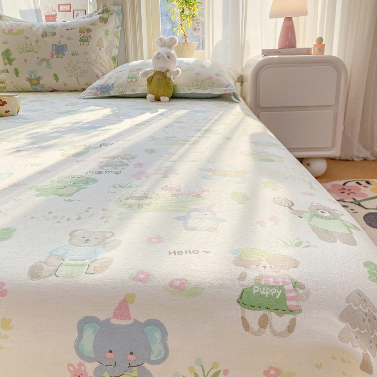 91家纺网 家纺一手货源 找家纺 女子家纺 2026新款全棉纯棉印花花卉款床单单品床单单件 妙趣乐园