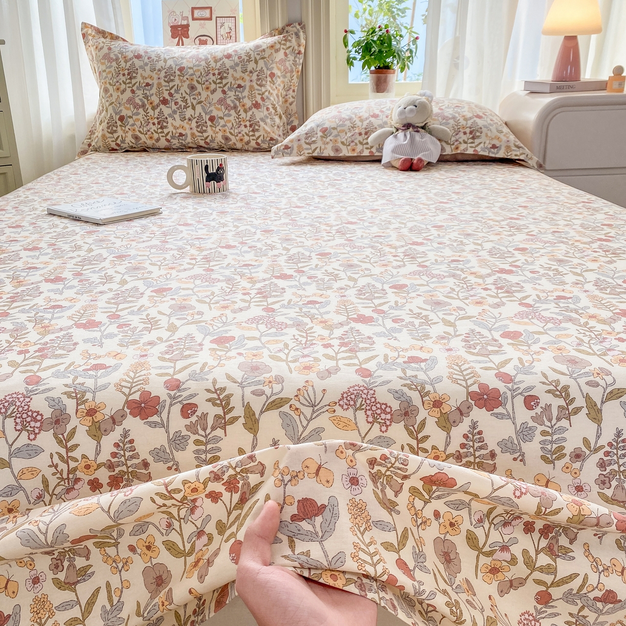 91家纺网 家纺一手货源 找家纺 女子家纺 2026新款全棉纯棉印花花卉款床单单品床单单件 京都花园