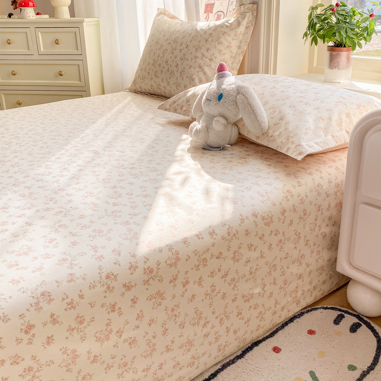 91家纺网 家纺一手货源 找家纺 女子家纺 2026新款全棉纯棉印花花卉款床单单品床单单件 俏佳人