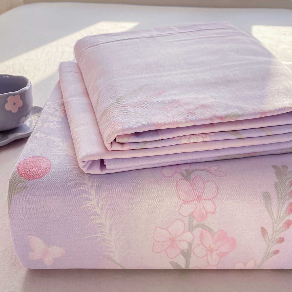 91家纺网 家纺一手货源 找家纺 女子家纺 2026新款全棉纯棉印花花卉款床单单品床单单件 普罗旺斯