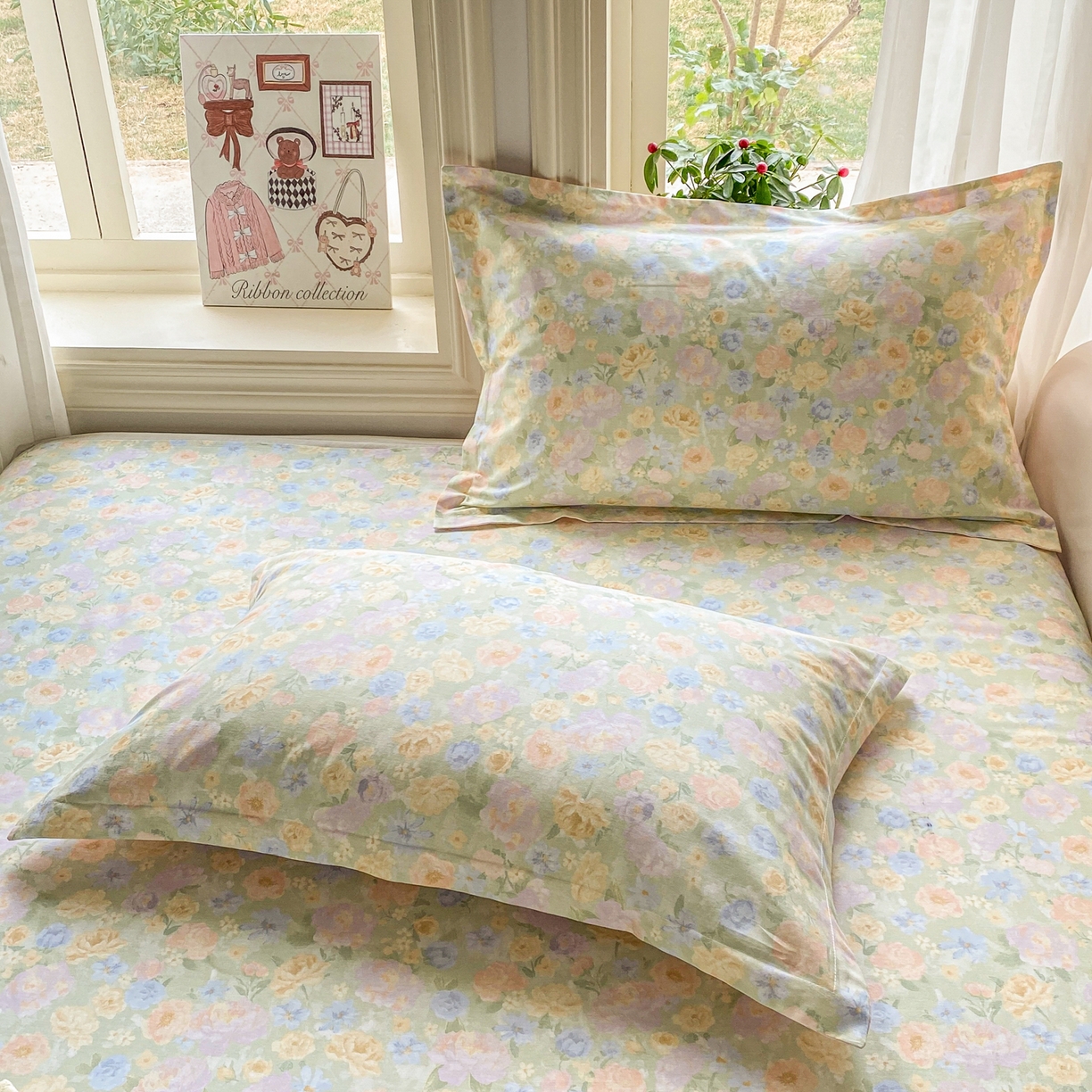 91家纺网 家纺一手货源 找家纺 女子家纺 2026新款全棉纯棉印花花卉款床单单品床单单件 栀子花语